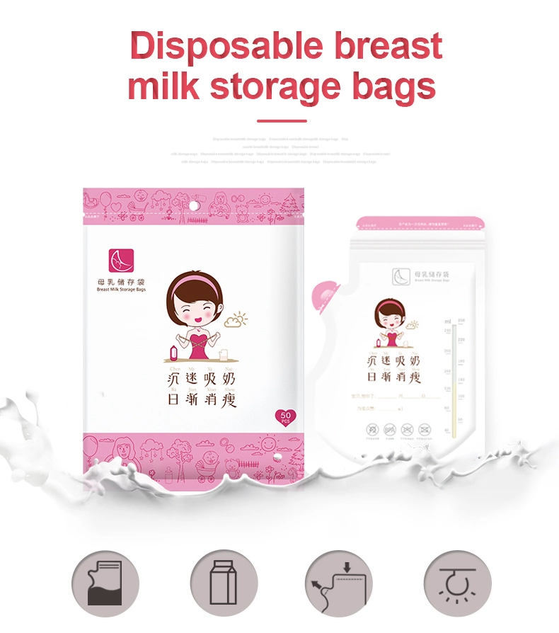 Wholesale Supply Custom Breastmilk Storage Bag (50 count) High Quality Reusable Breast Milk Cooler Storage Bag