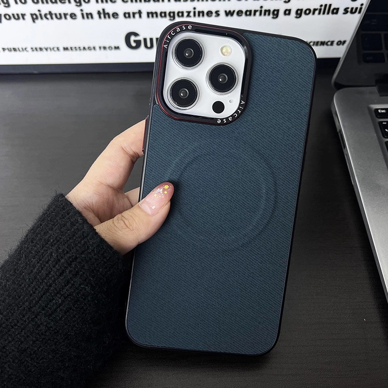 Magnetic Velvet Series Leather Phone Case for iPhone
