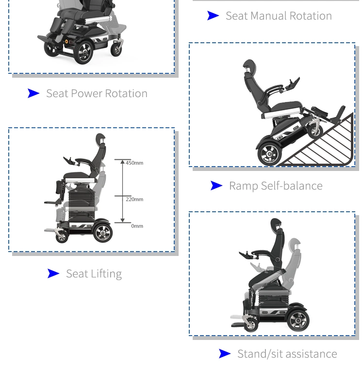 Aluminium Alloy Kangni Smart Wooden Case Heavy Duty Standing Powerchair