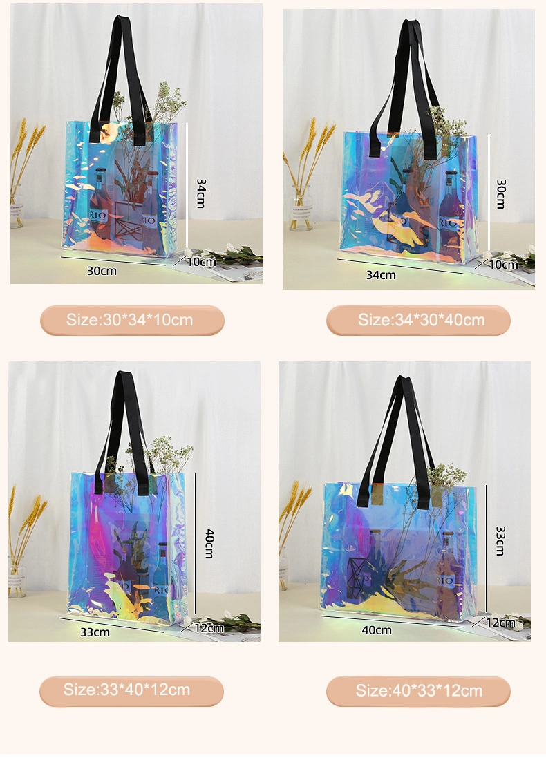 Customize PVC Bag for Women Makeup Transparent PVC Cosmetic Bag with Custom Logo Clear Women&prime;s Tote Bags