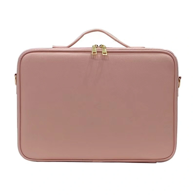 PU Leather Pink Large Capacity Cosmetic Bag Travel Portable Tattoo Embroidery Beauty Storage Toolbox