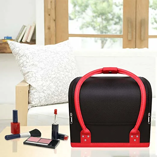 Large Capacity Bags PU Leather High Fashion Waterproof Storage Travel Cosmetic Case