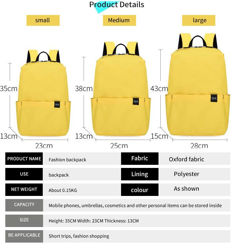 Large Capacity Fashion Waterproof Oxford Women Men Travel Business School Backpack Bag for Outdoor Camping Hiking