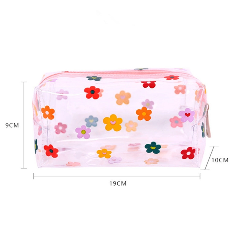 1 PC Girl Clear Cosmetic Bag PVC Transparent Makeup Bag for Women Waterproof Zipper Beauty Case Travel Toiletry Bags