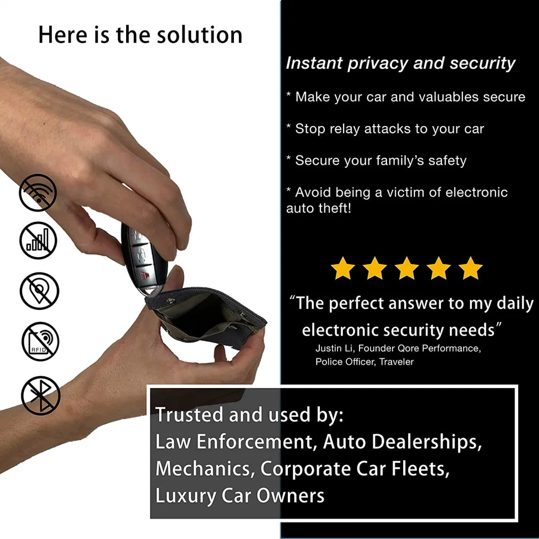 Customized Durable Car Anti Theft Device Shielding Against All Signal Faraday Key Fob Case