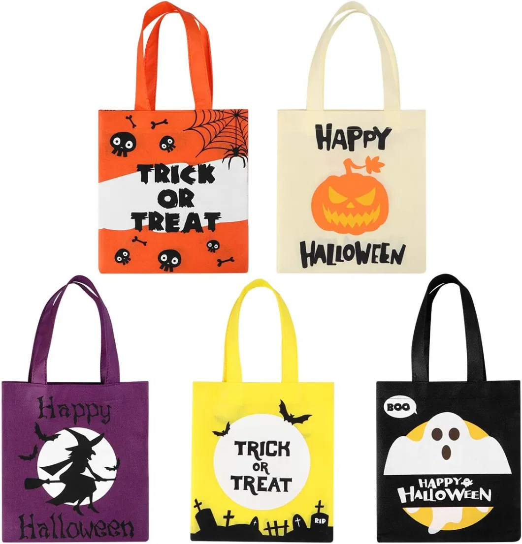 Halloween Tote Bags Non-Woven Halloween Candy Colorful Bags for Trick or Treat Party Favors Festival Supply Totes