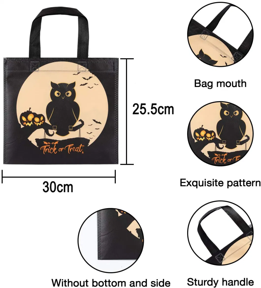 Non-Woven Halloween Trick or Treat Colorful Tote Goody Tote Bags