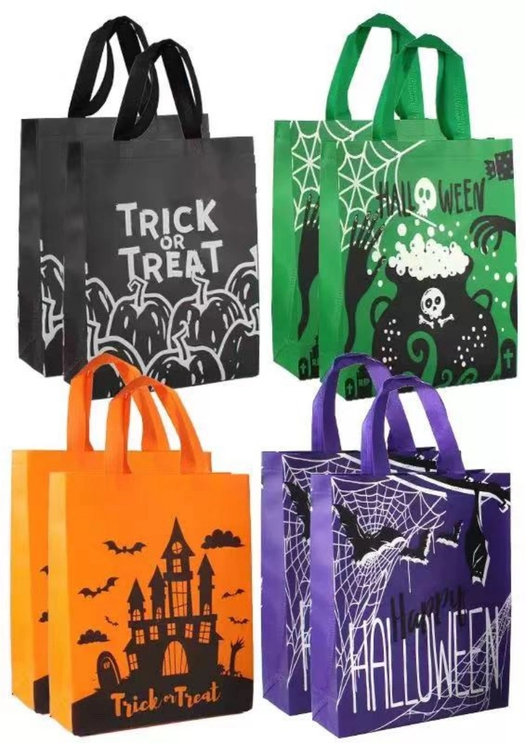 Halloween Tote Bags Non-Woven Halloween Candy Colorful Bags for Trick or Treat Party Favors Festival Supply Totes