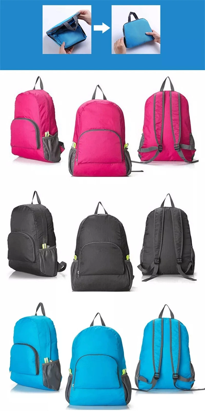 Custom Logo Cheap Travel Hiking Backpacks Lightweight Portable Outdoor Bag Foldable Back Pack Fashion Backpack School Bags