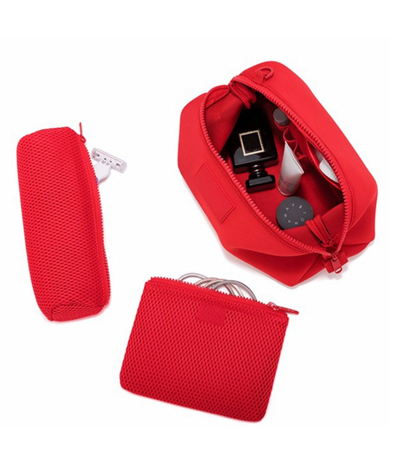 Factory Wholesale Travel Waterproof Portable Cosmetic Neoprene Zipper Pouch Bag