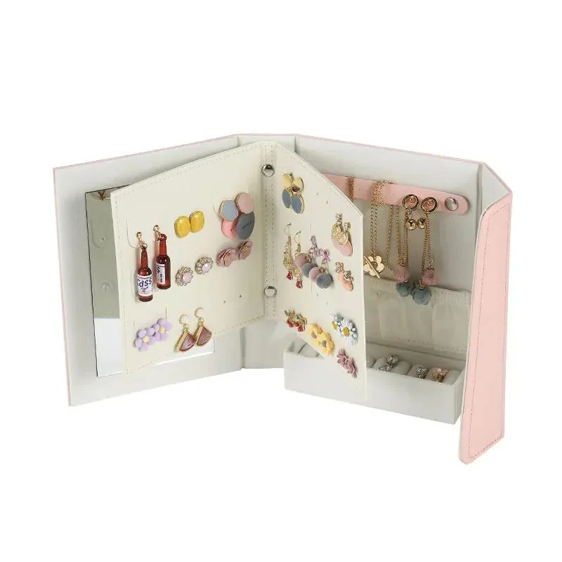 Jewelry Case in File Box Shape Design Special Storage Box Cases with Mirror