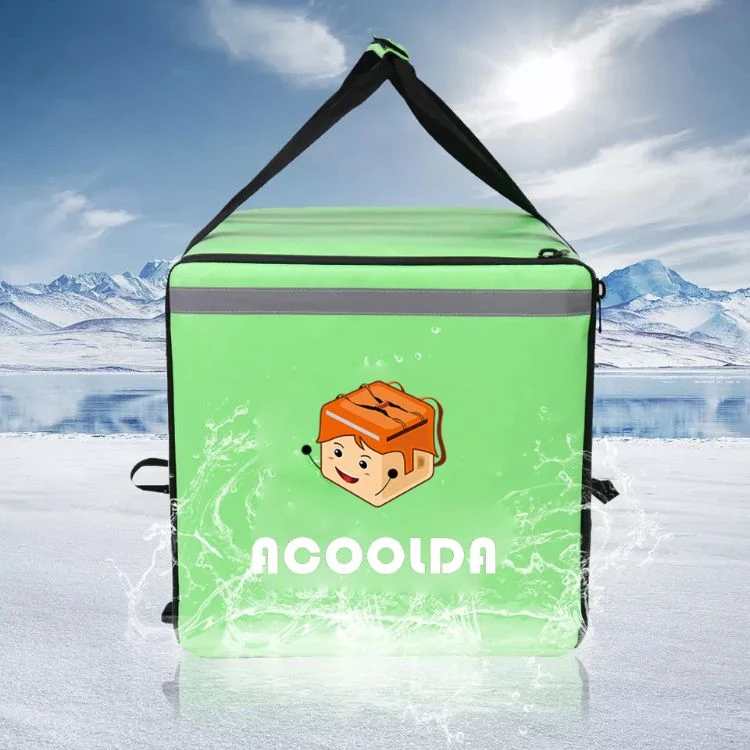 Hot Sale Customized 500d PVC Logo Thick Insulated Lunch Plastic Cooler Bag Carry Large Waterproof Aluminium Foil Reusable Bike Coffee Food Delivery Backpack Bag