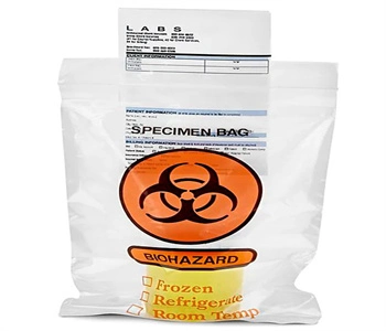 Custom Printing Plastic Kangaroo Zipper Specimen Bag for Lab Hospital