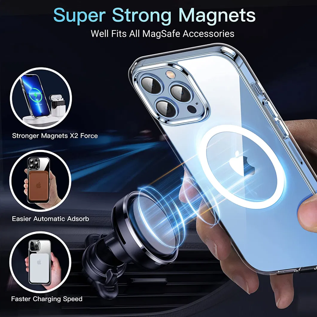 Transparent Magnetic Phone Case for iPhone 15 PRO/Plus/PRO Max