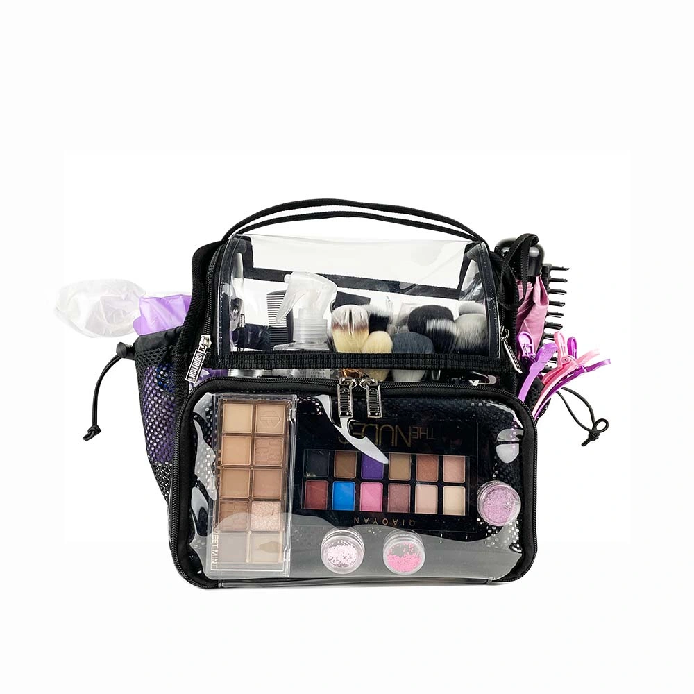 Makeup Waterproof PVC Bag Artist Set Bag Brush Detachable Bag Women Zipper Clear Female Makeup