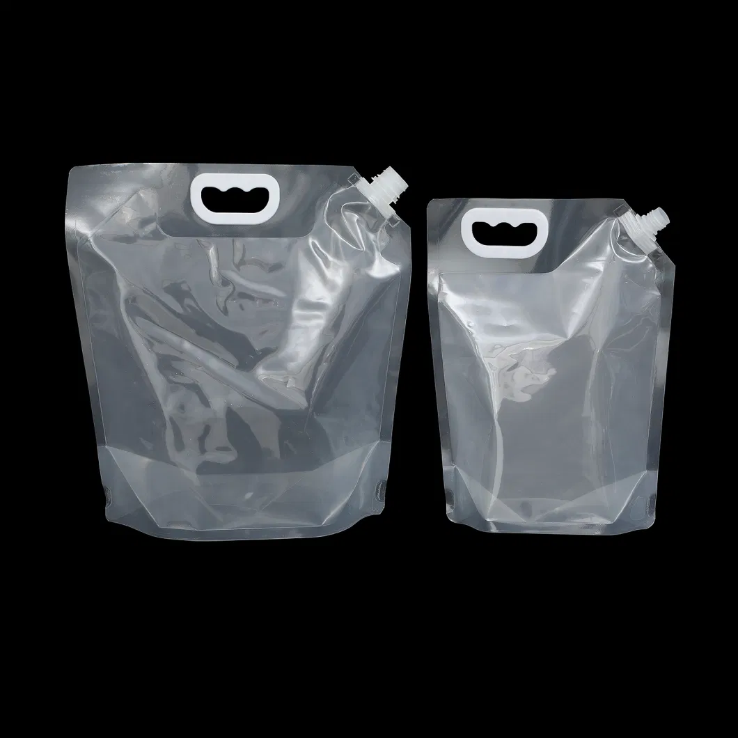 1L 2L 3L 5L Liquid Beer Juice Drinking Pouch Foldable Portable Flastic Packaging Spout Water Bag with Handle