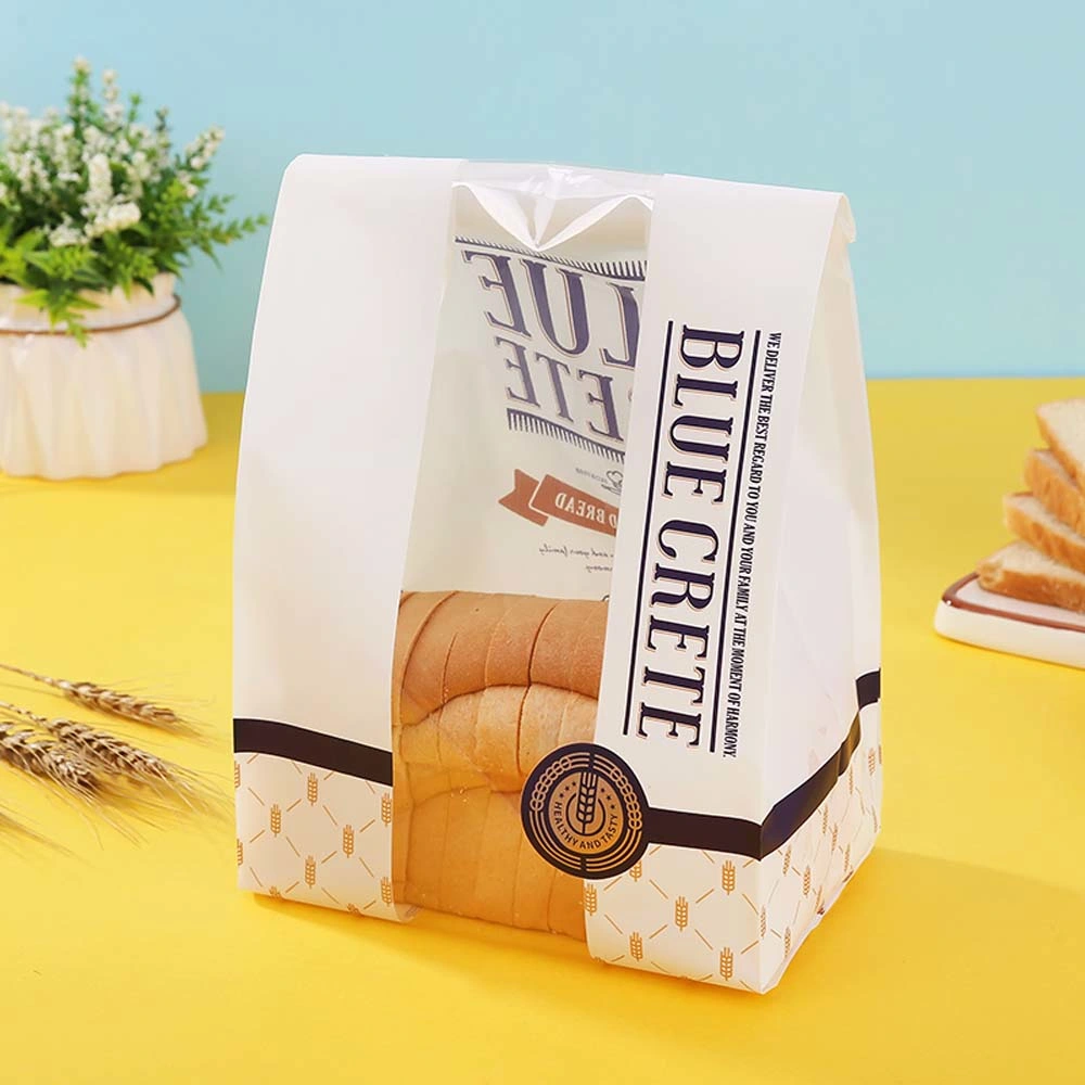 Eco Friendly Food Grade Bakery Kraft Paper Bread Packaging Bag with Window