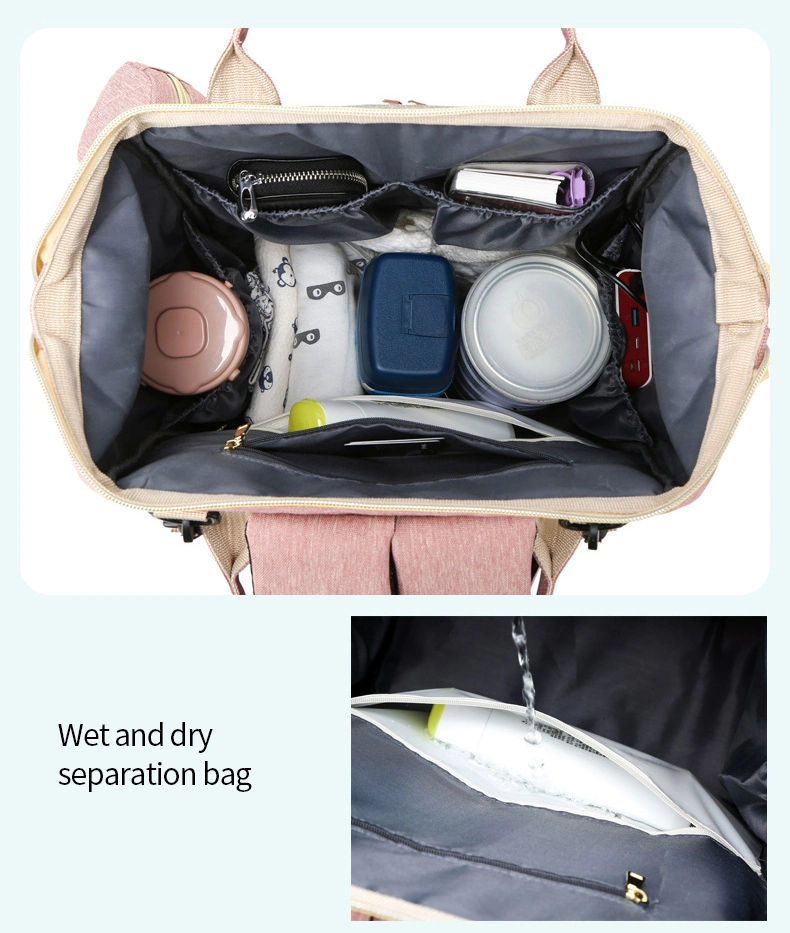 Diaper Bag with Changing Station Paurfu Waterproof Diaper Baby Bag for Boy Girl with Foldable Bassinet Bed Unique Mosquito