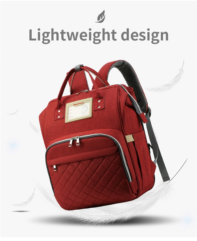 Promocional Mommy Plain Diaper Baby Bag Smellproof Rucksack Mochilas De Marca Ergonomic Bebe Cute Backpack