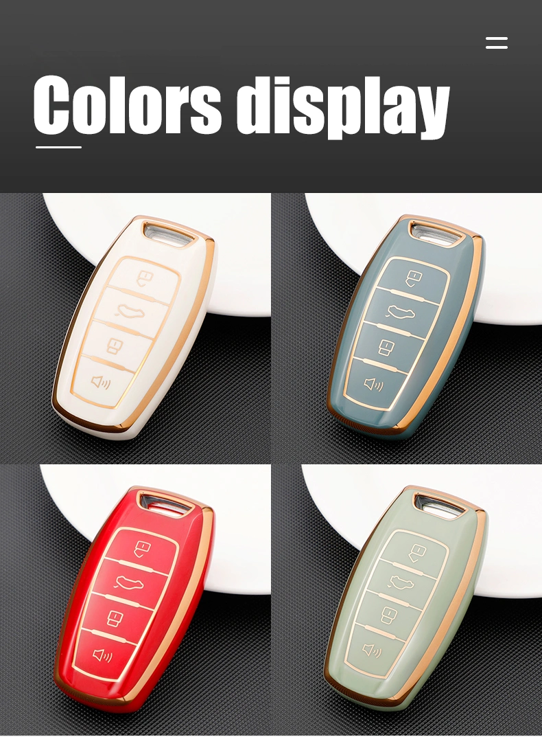 Gold Line TPU Car Key Case for Greatwall 4 Buttons