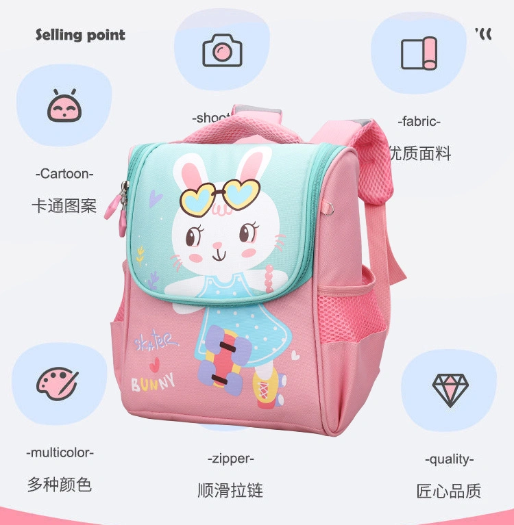 Ru Large Capacity School Bag Children Book Holder Multiple Pockets Travel Daily Use Backpack Bags