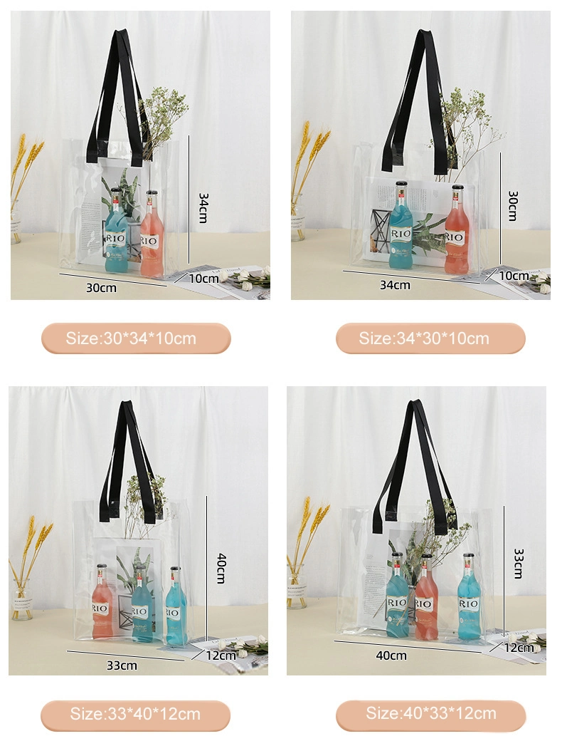 Customize PVC Bag for Women Makeup Transparent PVC Cosmetic Bag with Custom Logo Clear Women&prime;s Tote Bags