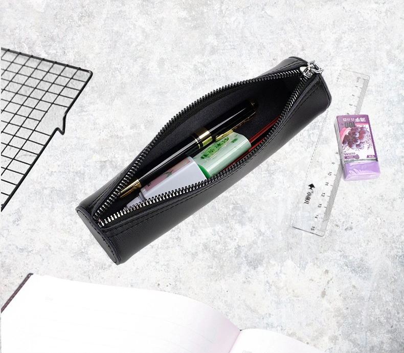 Ea086 Zippered Storage Box Luxury Pen Organizer Cases Custom Bag School Cylinder Girl Cute Pouch Leather Pencil Case