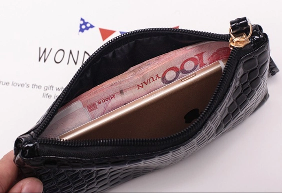 Custom Women Leather Cosmetic Makeup Bag Travel Black Cosmetics Bag