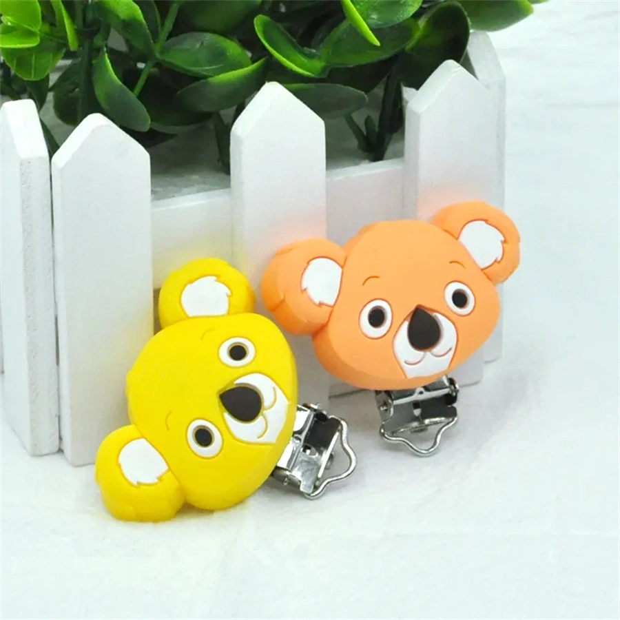 Koala Pacifier Holder Clip Silicone Stainless Steel Pacifier Clip for Baby