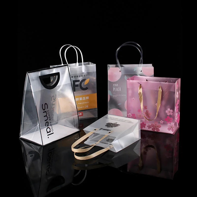 Wholesale Custom Logo Shopping PVC Clear Tote Bag PVC Package Transparent Gift Bag
