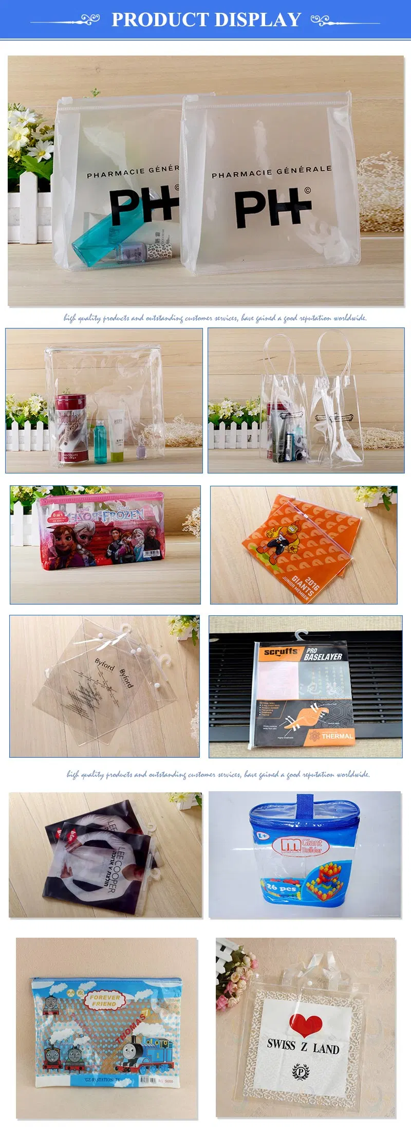 Custom PVC Bags Clothing Tote Bag Toiletries Storage Bag Cosmetics Window Bag