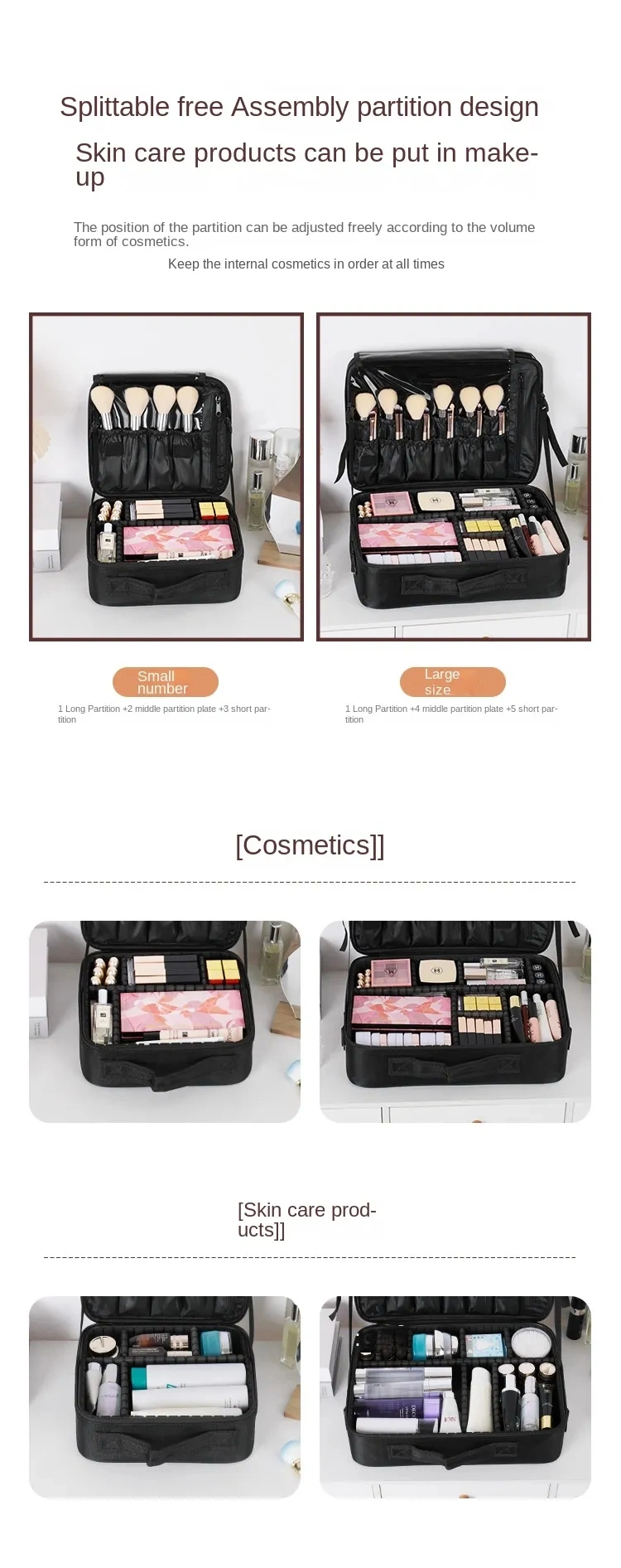 Travel Makeup Train Case Cosmetic Brush Organizer Bag Portable Artist Storage Bag Cosmetic Case Women