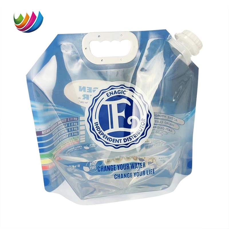 1L 3L 5L 10L Liquid Beer Juice Drinking Pouch Foldable Portable Flastic Packaging Spout Water Bag with Handle