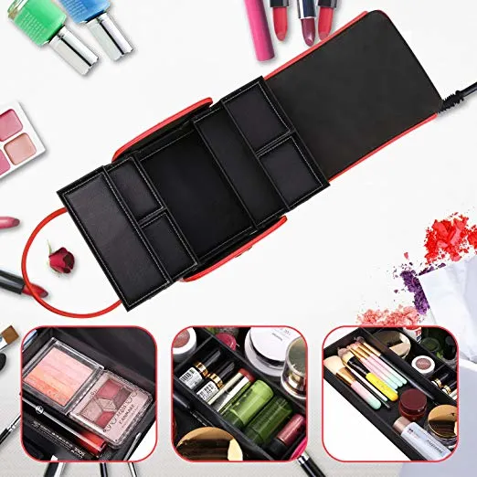 Large Capacity Bags PU Leather High Fashion Waterproof Storage Travel Cosmetic Case