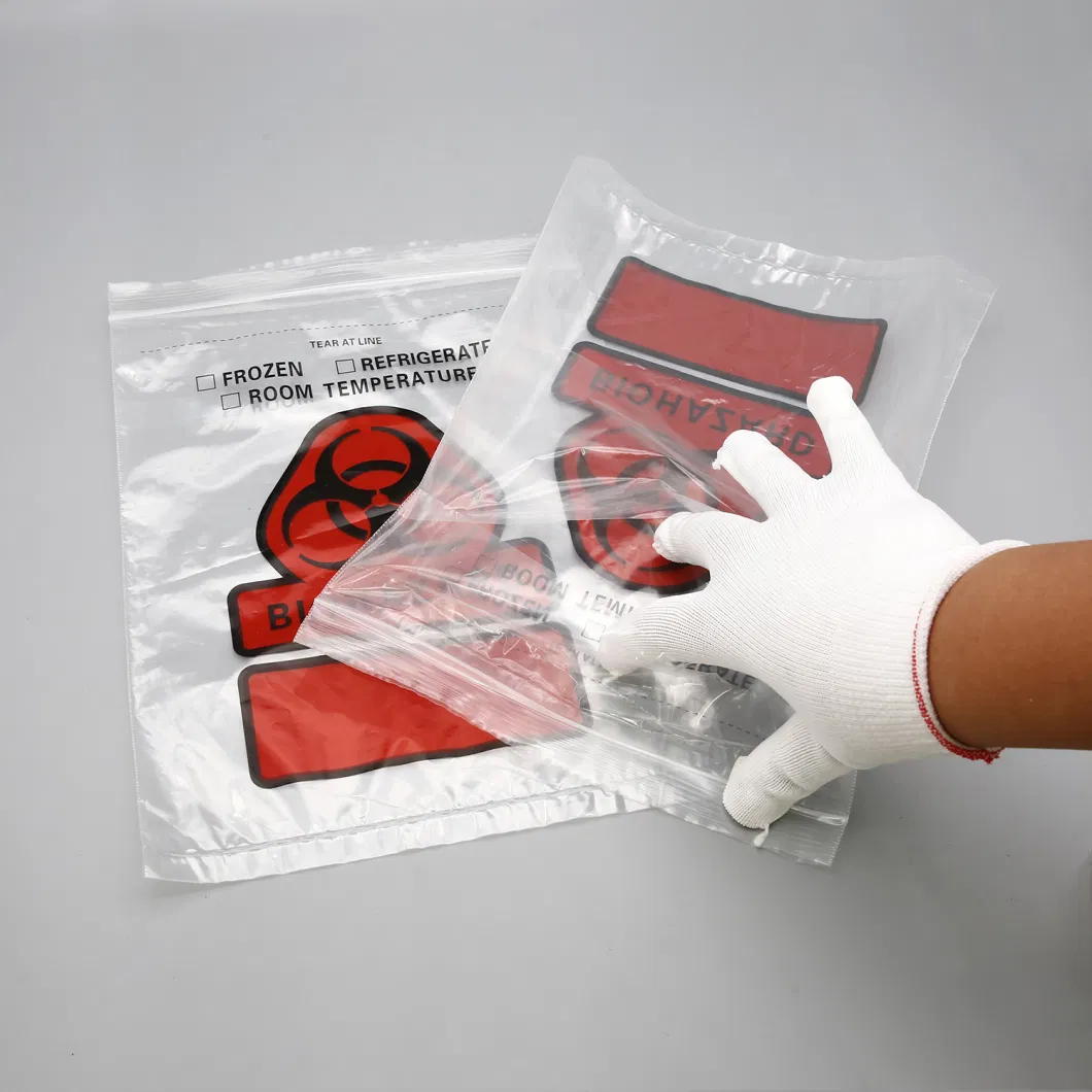 Biohazard Specimen Bag Medical Customized Plastic Biohazard Specimen Bag / Laboratory Use Kangaroo Plastic Bag