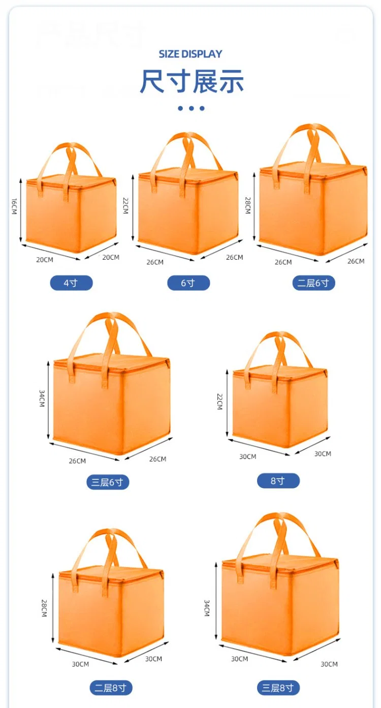 Lunch Cooler Non Woven Tote Bag with Zipper Free Sample Small Bottle Thermal Cooler Bag for Food Waterproof Non-Woven Insulated Cooler Lunch Bag