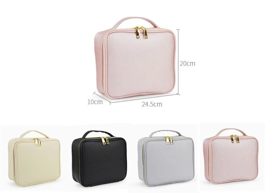 Large Capacity Women Travel Makeup Zipper Cosmetic Bags &amp; Cases