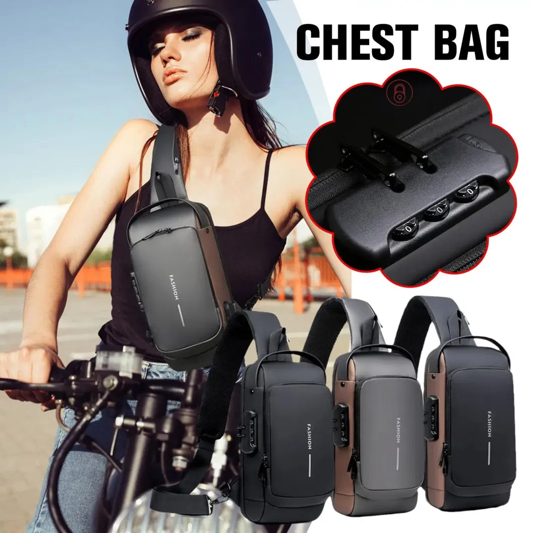 USB Charging Crossbody Shoulder Bags Package School Short Trip Messengers Bags Men&prime;s Oxford Sling Pack Men Anti Theft Chest Bag