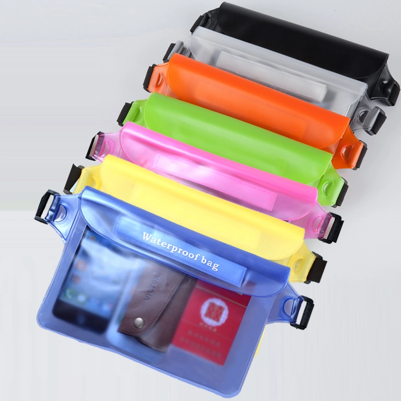China Factory Waterproof Pouch with Waist Strap Touchable Dry Bag with Adjustable Belt for Phone Valuables for Swimming