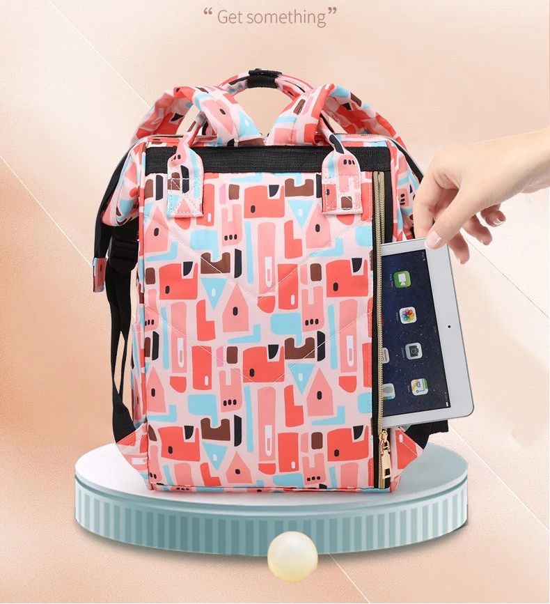 Wholesale New Printed Portable Diaper Bag Large Capacity Travel Mommy Backpack