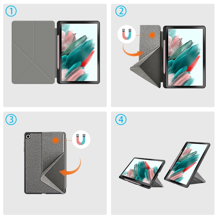 Case for Samsung Galaxy Tab A8 10.5&quot; Standing Origami Slim Shell Cover Leather Tablet Cover