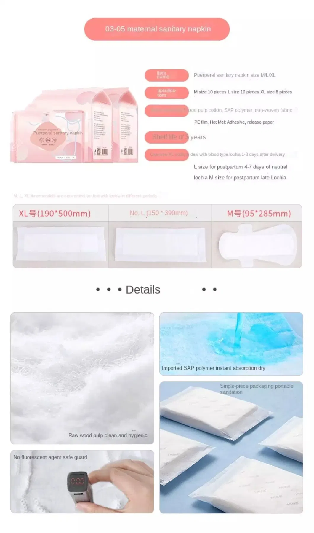 Hospital Packing Kit for Delivery, Pregnant Postpartum Pad Liners, Maternity Hospital Bag