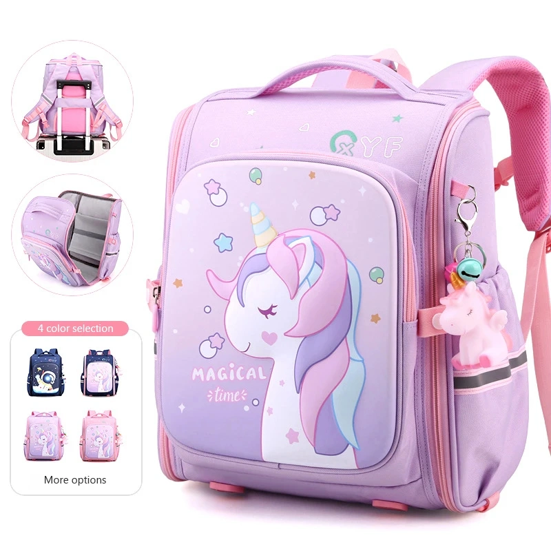 New Children School Bags for Girls 1-3 Grade Orthopedic Backpack Cartoon Unicorn Kawaii Backpack Kids Satchel Knapsack Mochila