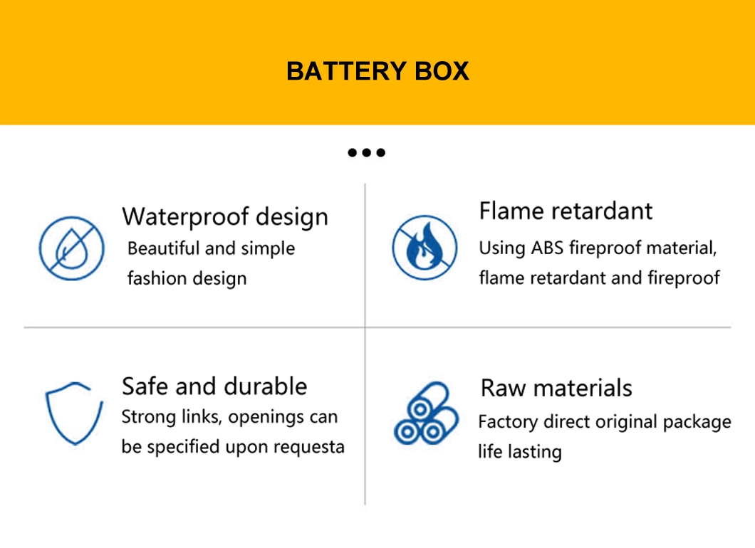 Lithium Battery Plastic Shell Manufacturers Front Filling Tape Snap Waterproof New Energy Lithium Battery Case 12V 90ah