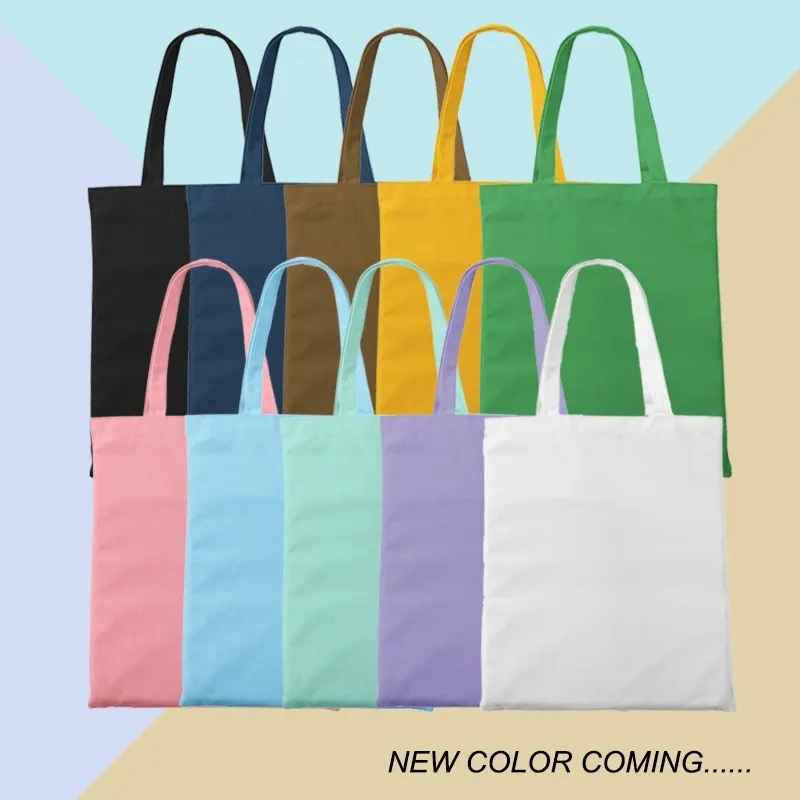 Fashion School Custom Printing Logo Canvas Handbag, Cotton Shoulder Tote Shopping Bag