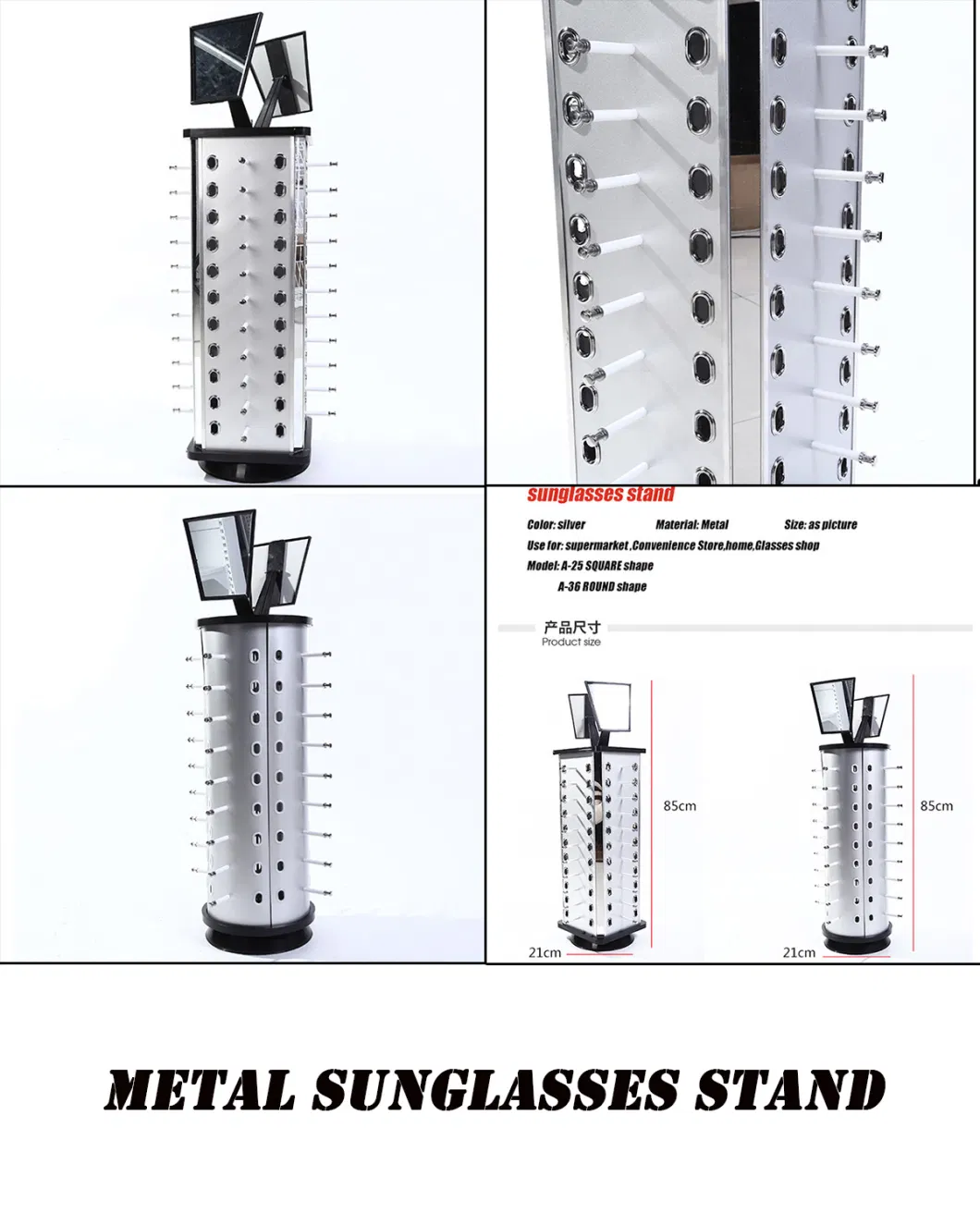 Glasses Stand Show Floor-Standing Exhibition Stand Acrylic Display Case with Window
