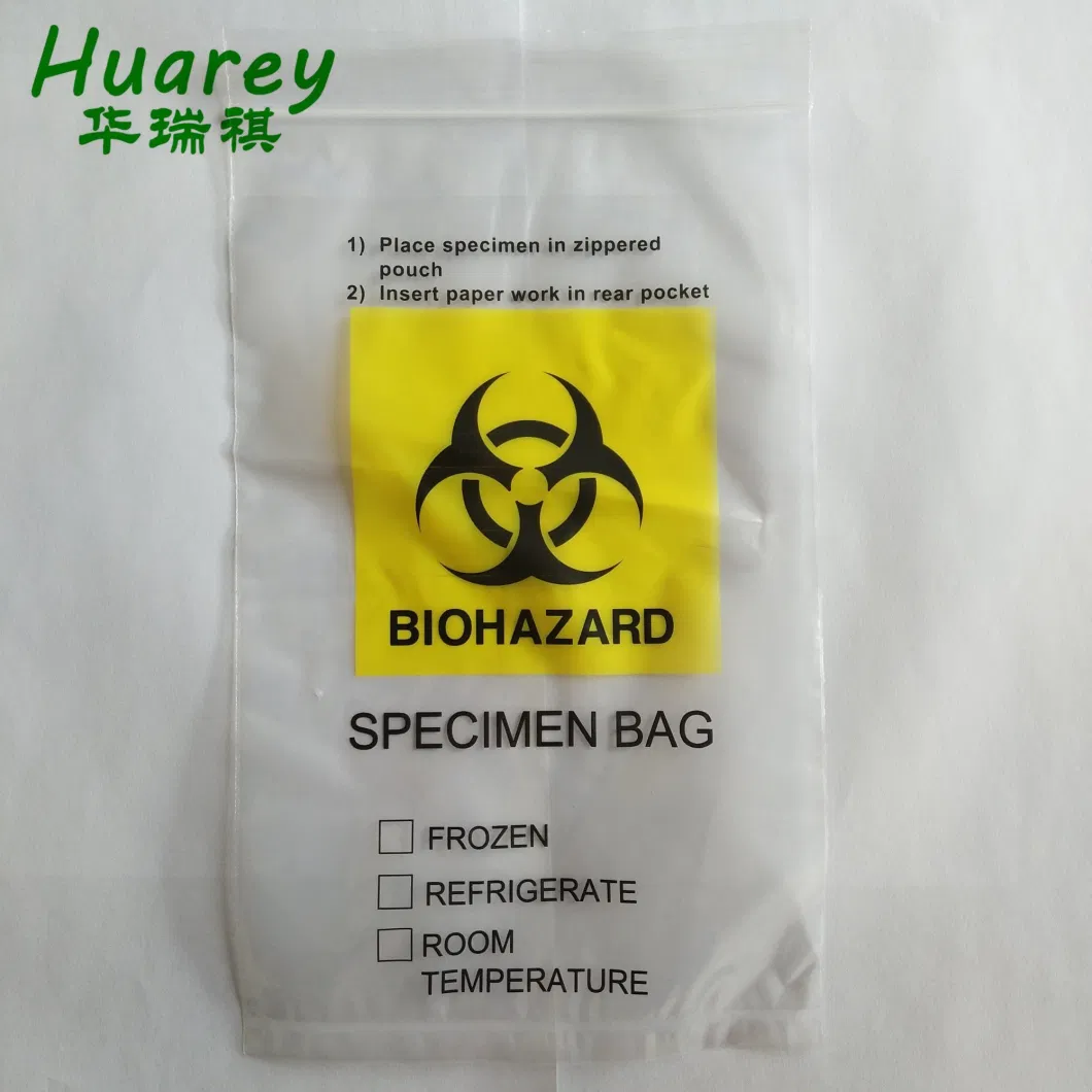 3 Walls LDPE Biohazard Kangaroo Bag with Printing