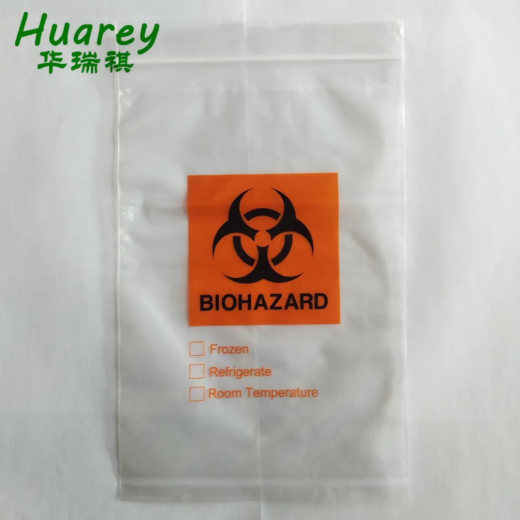 3 Walls LDPE Biohazard Kangaroo Bag with Printing