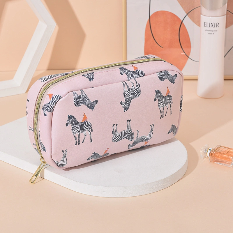 Cosmetics Makeup Pink PU Travel Toiletry Women&prime;s Cosmetic Bag