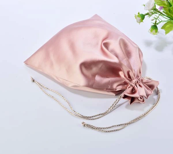 Silk Drawstring Bags for Jewelry Gift Packaging with Full Printing Small Satin Jewelry Pouches Bulk Wholesale Cosmetics Promotional Bag